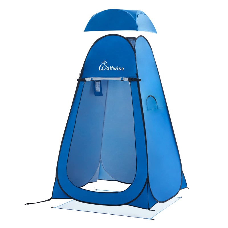 WolfWise Dressing Tent Shower Privacy Portable Camping Beach Toilet Pop Up Tents Changing Room Outdoor Backpack Shelter Blue - Image 1